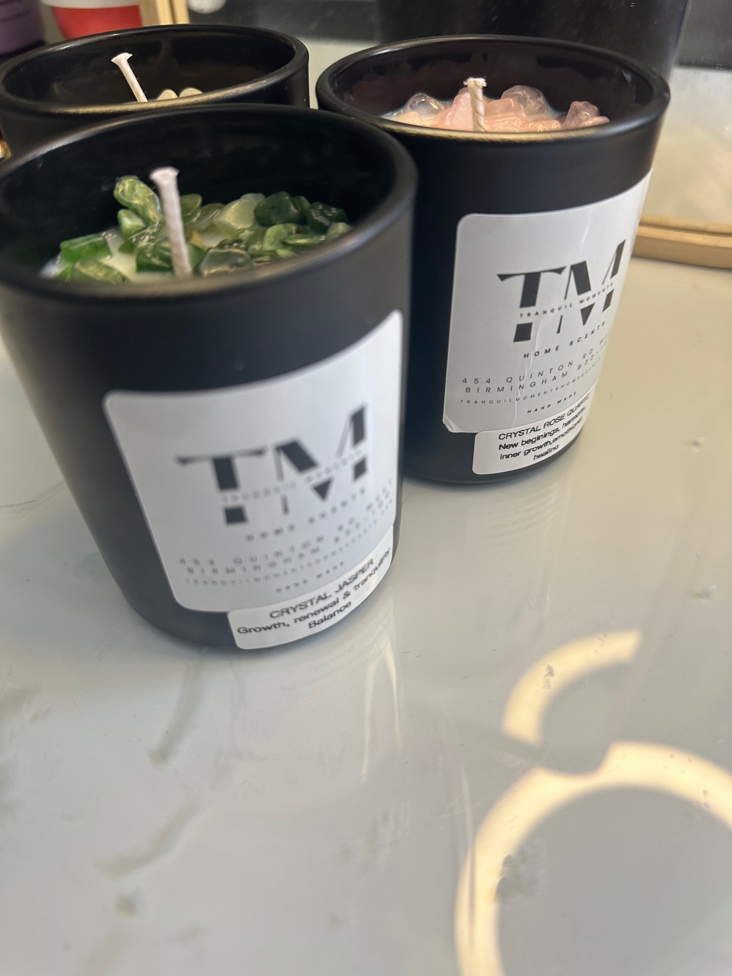Vegan Soy Wax Crystal Candles - Green Jasper