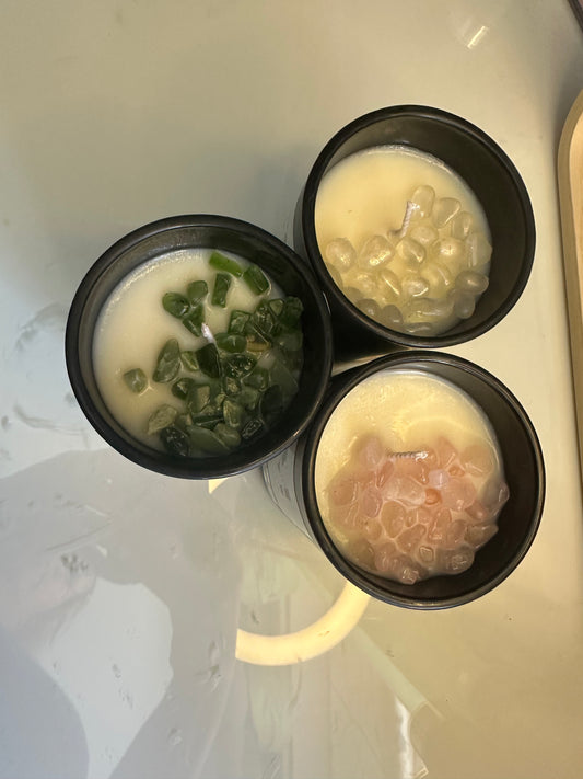 Vegan Soy Wax Crystal Candles - Green Jasper
