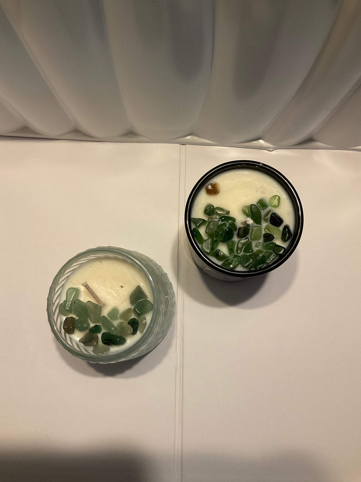 Vegan Soy Wax Crystal Candles - Green Jasper