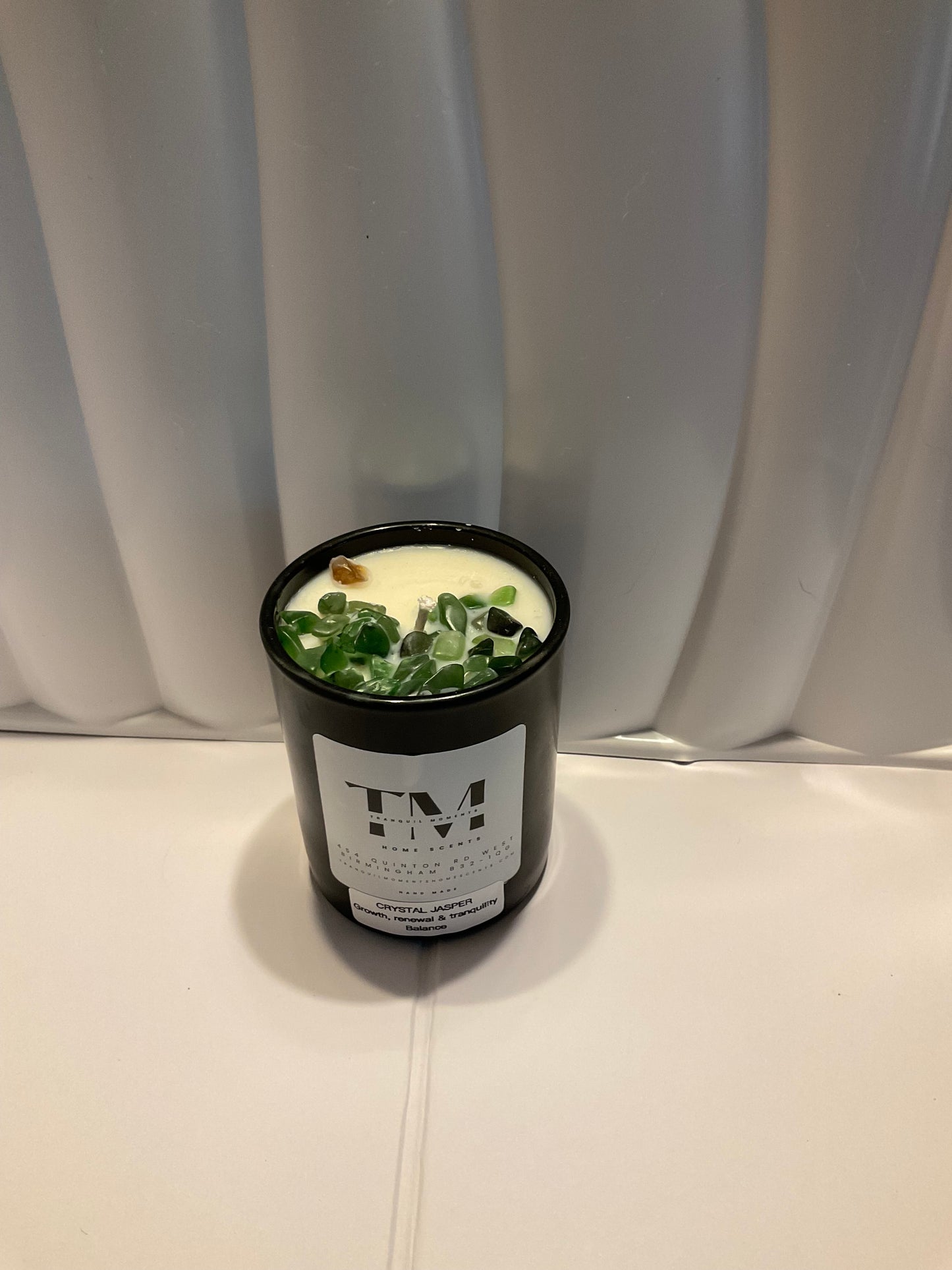 Vegan Soy Wax Crystal Candles - Green Jasper