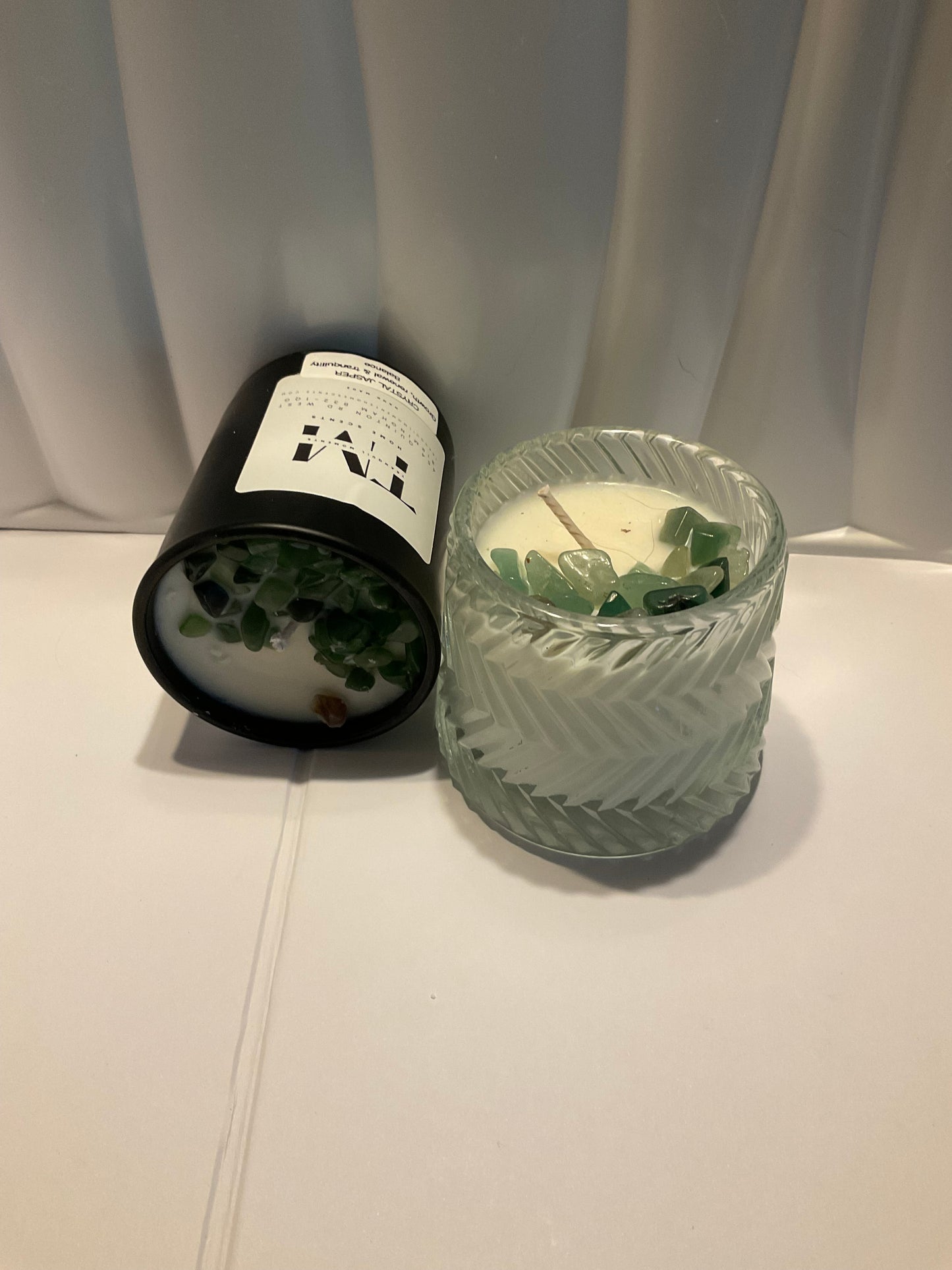 Vegan Soy Wax Crystal Candles - Green Jasper