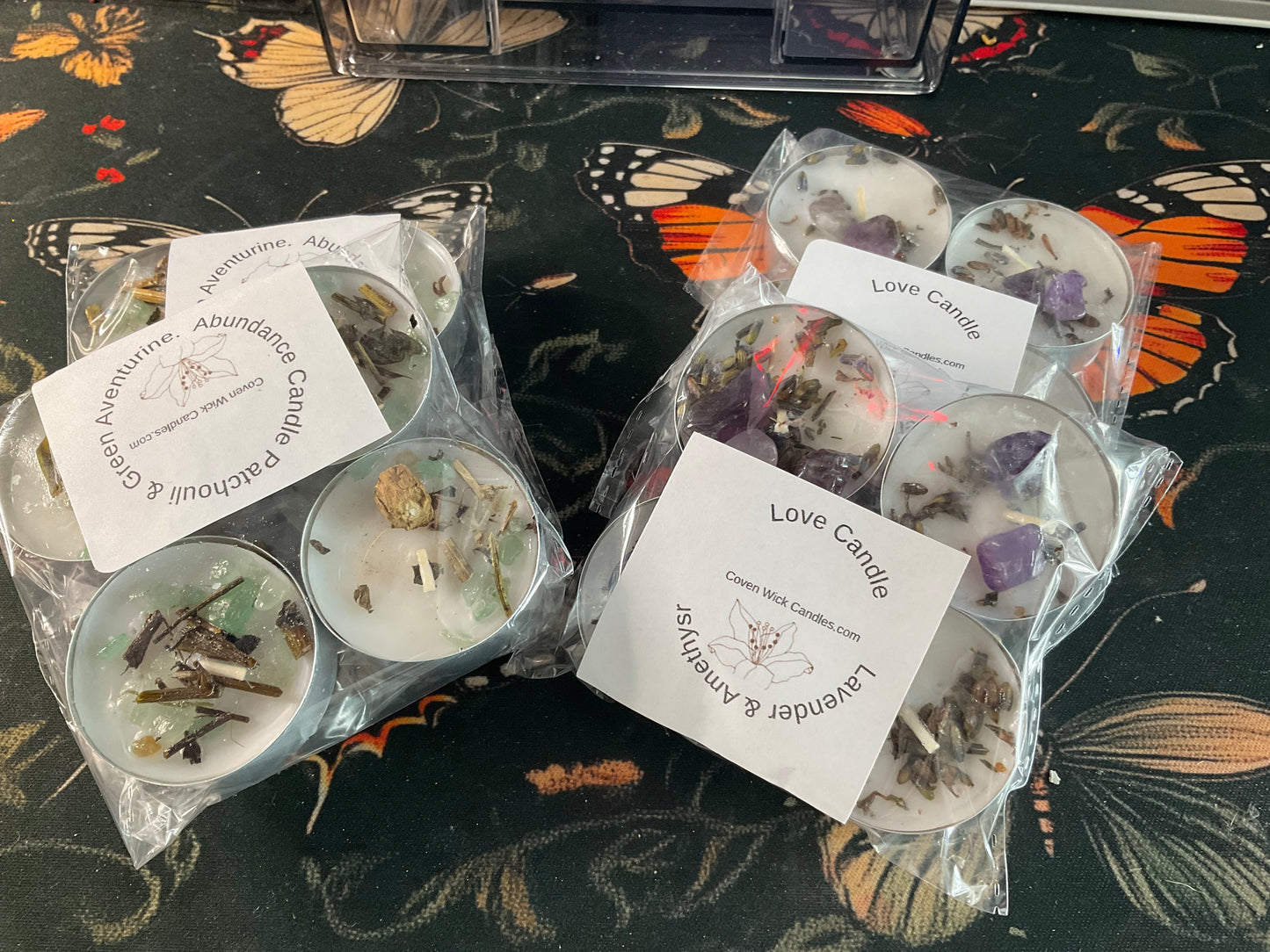 Handmade tea light Intention  Candles