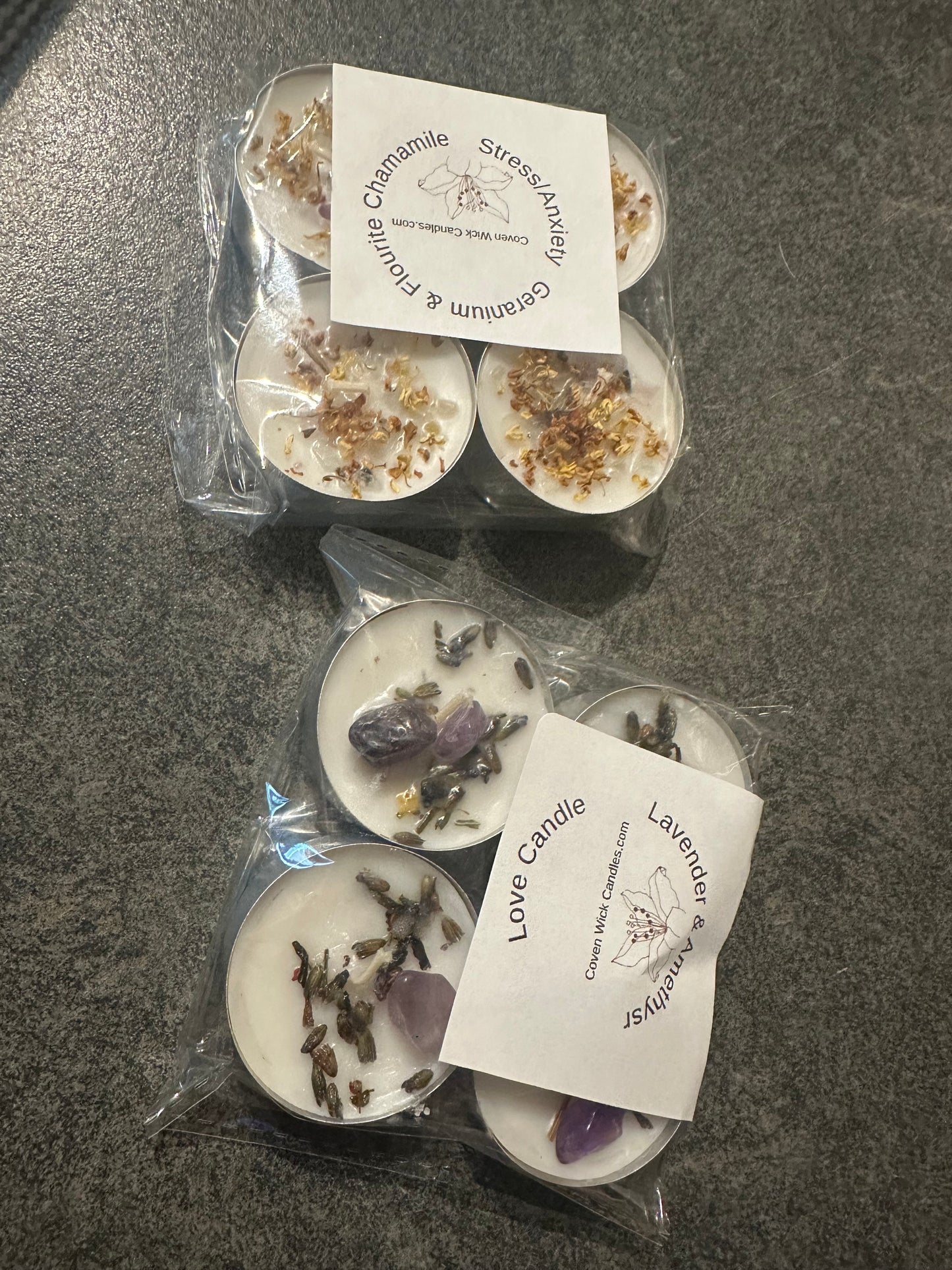 Handmade tea light Intention  Candles