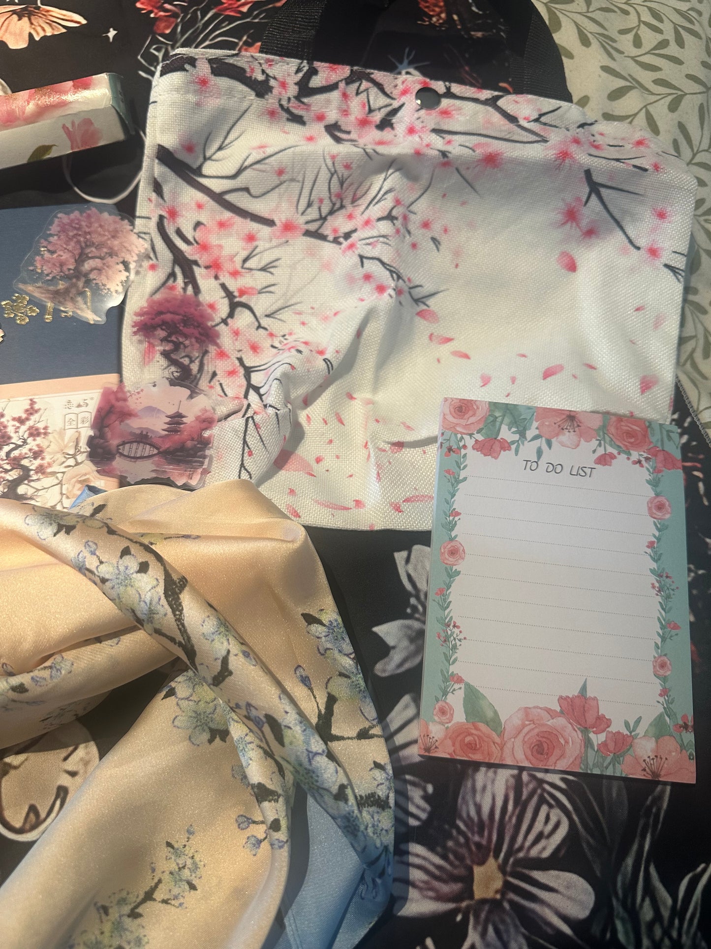 The Japanese Sakura self care and stationary  Bundle